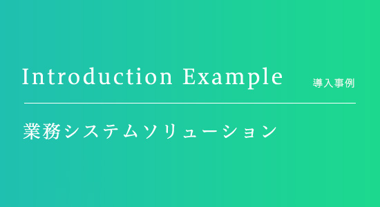 Introduction Example　導入事例　業務システムソリューション