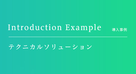 Introduction Example　導入事例　テクニクカルソリューション